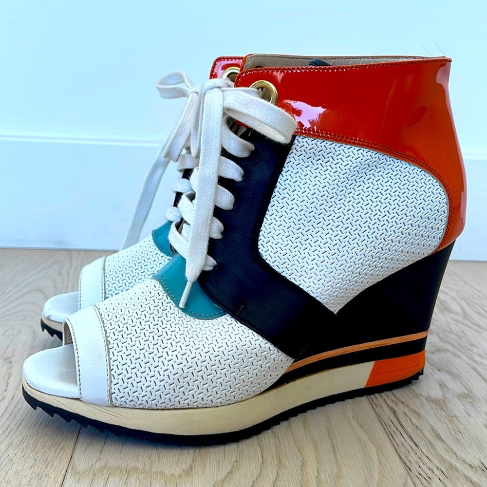 Guido Sgariglia leather wedge sneakers